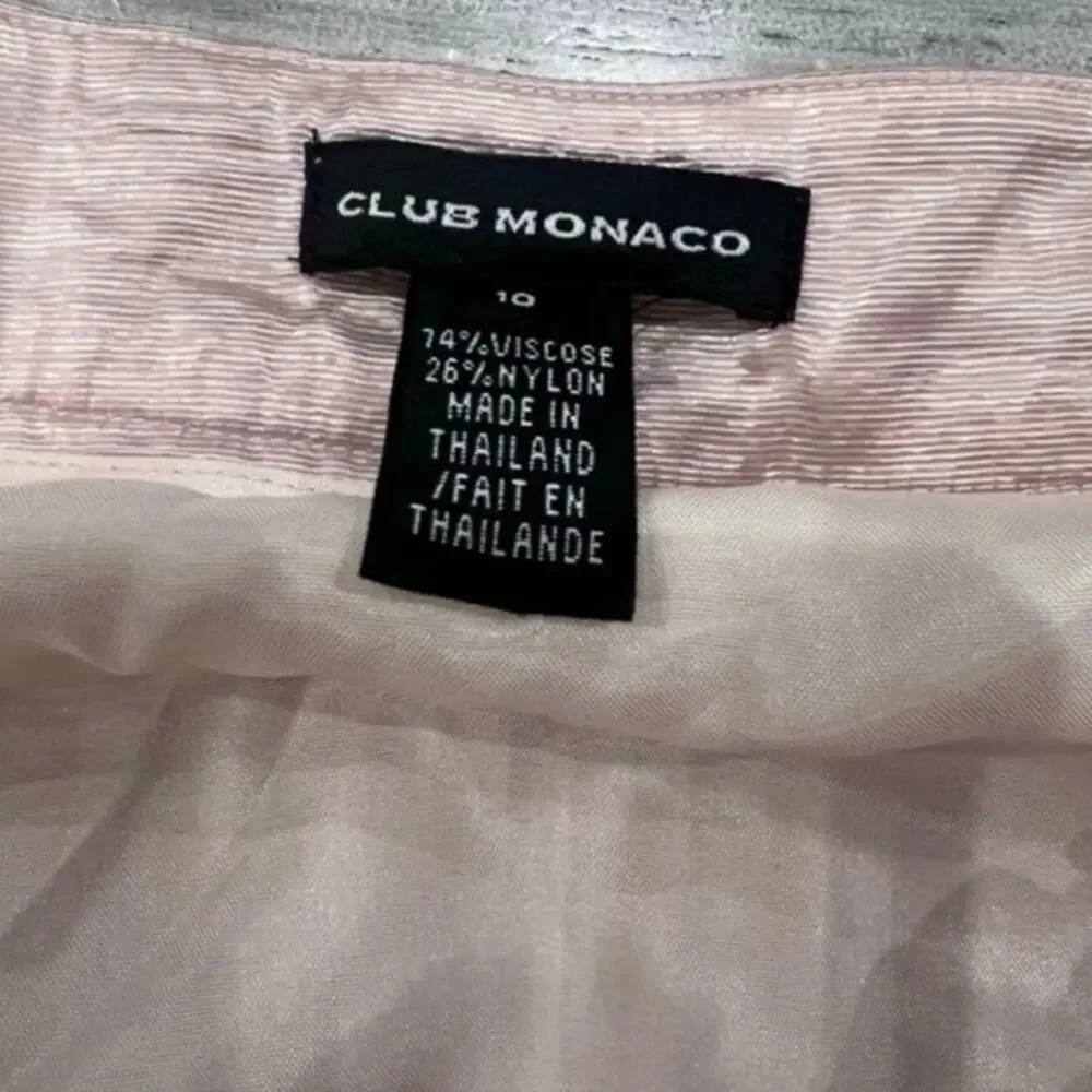 Club Monaco Blush Metallic Pleated Skirt Sz 10 Balletcore Quiet Luxury Coquette - Picture 10 of 10